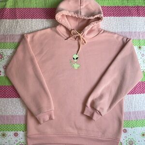 𝜗𝜚⋆₊˚ large pink alien hoodie